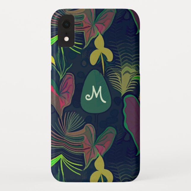 Funda De Case-Mate Para iPhone Flores tropicales de plantas botánicas (Reverso)