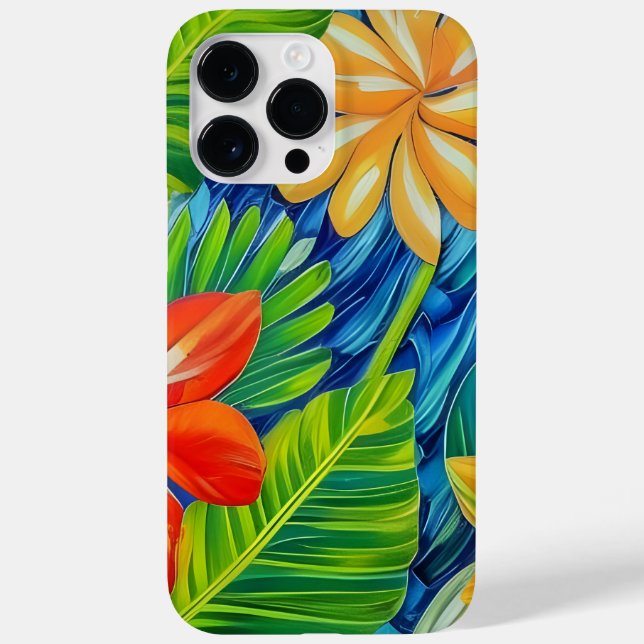 Funda De Case-Mate Para iPhone Flores tropicales dos (Reverso)
