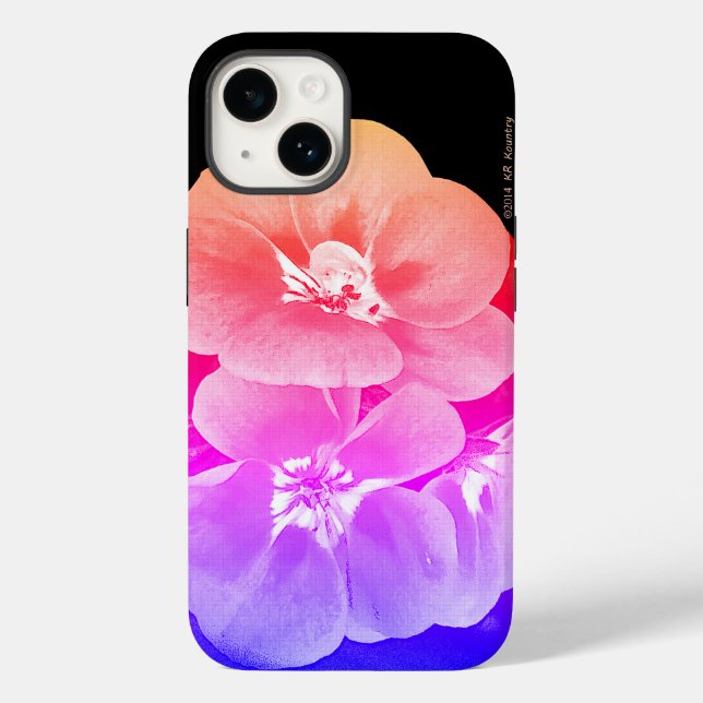 Funda De Case-Mate Para iPhone Flores Tropicales Estilizadas Arcoíris (Reverso )