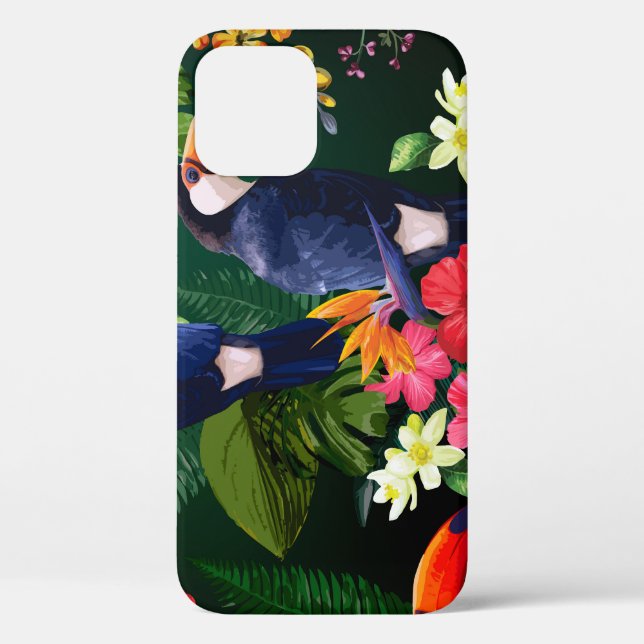 Funda De Case-Mate Para iPhone Flores tropicales, toscanas: fondo floral. (Reverso )