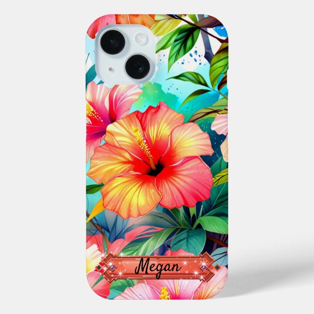 Funda De Case-Mate Para iPhone Flores tropicales Vibrant Greens iPhone / iPad est (Reverso )