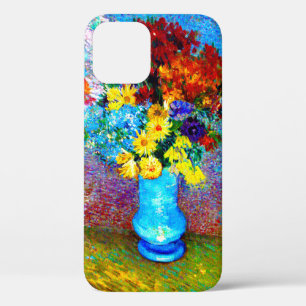 Funda Para iPhone 12 Flores Van Gogh en una maleta azul