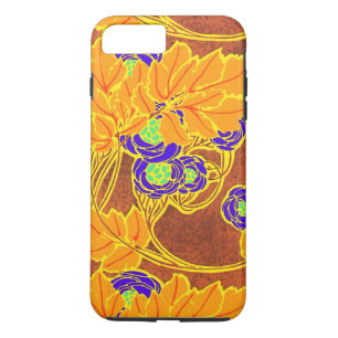 Funda Para iPhone 8 Plus/7 Plus Flores verdes y púrpura de estilo Art Nouveau de S