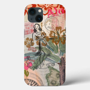 Funda Para iPhone 13 Flores Vintage Hula Coloridas Hawaianas Tropicales