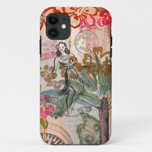 Funda Para iPhone 11 Flores Vintage Hula Colorido Hawaiano Tropical 