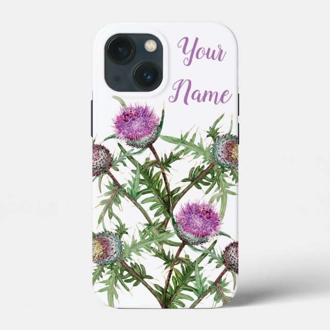 Funda De Case-Mate Para iPhone flores violetas de cardo (Reverso )