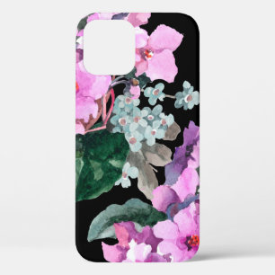 Funda Para iPhone 12 Flores violetas y olvidadme de que no hay acuarela