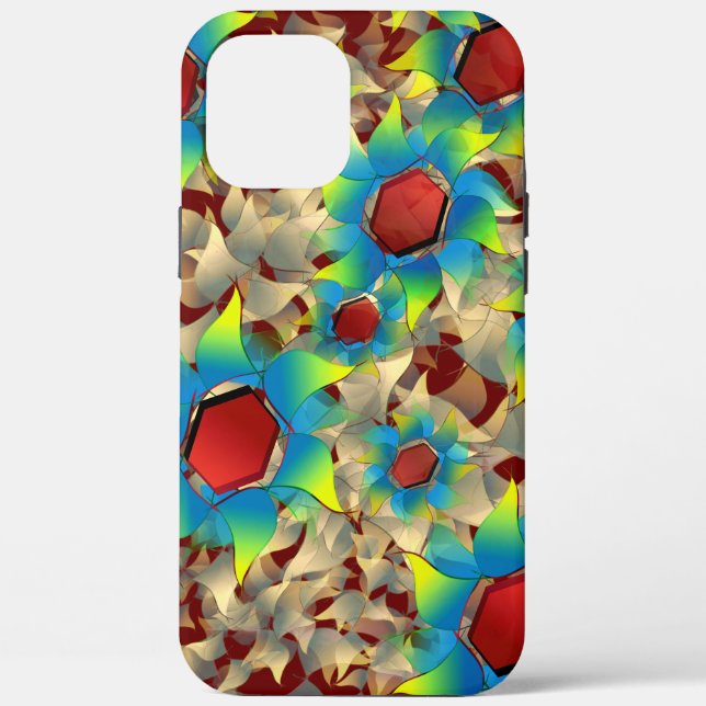 Funda De Case-Mate Para iPhone Flores virtuales extrañas, pétalos azulados sobre  (Reverso )