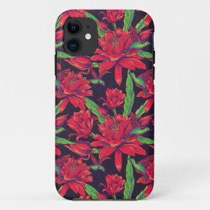 Funda Para iPhone 11 Flores y colibríes