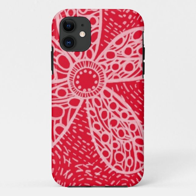 Funda De Case-Mate Para iPhone Flores y corazones (Reverso)