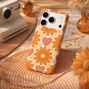 Funda Para iPhone 14 De Case-Mate Flores y Corazones Retro Groovy Hippie Madre Perso