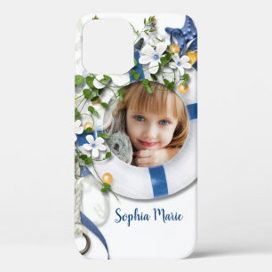 Funda Para iPhone 12 Flores y foto del salvavidas náutico