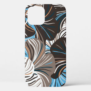 Funda Para iPhone 12 Flores y hojas a rayas: Floral vintage.