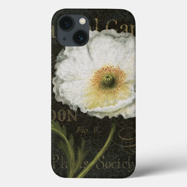 Funda De Case-Mate Para iPhone Flores y hojas blancos (Reverso)