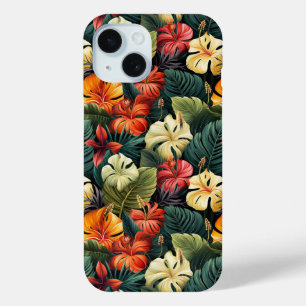 Funda Para iPhone 15 Flores y hojas exóticas #17