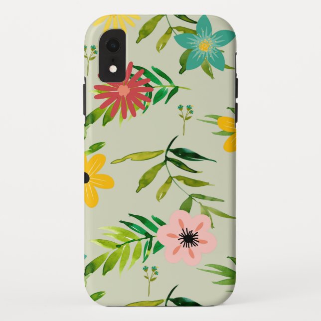 Funda De Case-Mate Para iPhone Flores y hojas mixtas de bonito (Reverso)
