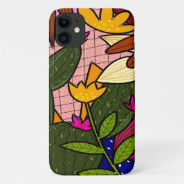 Funda Para iPhone 11 Flores y hojas tropicales abstractas