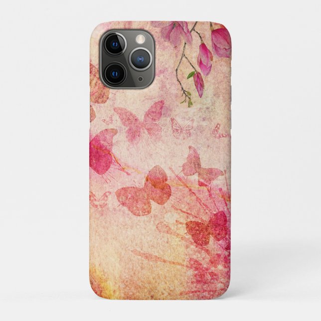Funda De Case-Mate Para iPhone Flores Y Mariposas Acuarela, (Reverso)