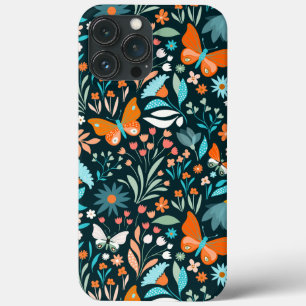 Funda Para iPhone 13 Pro Max Flores y mariposas divertidas