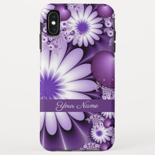 Funda Para iPhone XS Max Flores y nombre del corazón abstractos de caída en