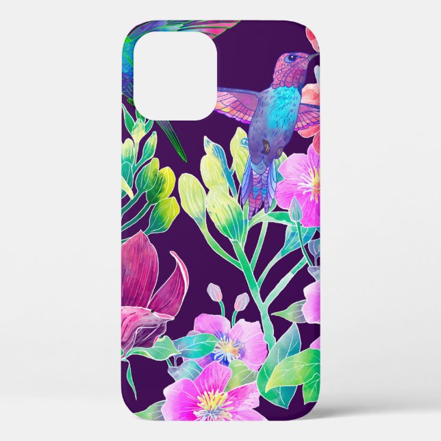Funda De Case-Mate Para iPhone Flores y pájaros exóticos (Reverso )
