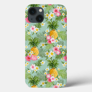 Funda Para iPhone 13 Flores y piñas tropicales