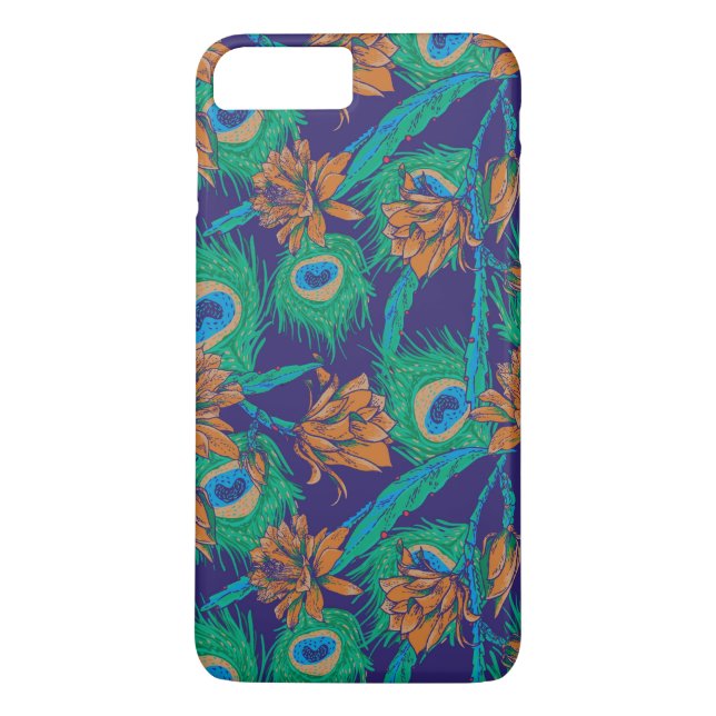 Funda De Case-Mate Para iPhone Flores y plumas (Reverso)