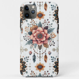 Funda Para iPhone 11 Pro Max Flores y plumas