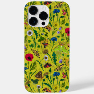 Funda Para iPhone 14 Pro Max De Case-Mate Flores y polillas silvestres en verde