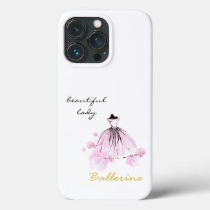Funda Para iPhone 13 Pro flores y vestido elegantes y elegantes de color ro