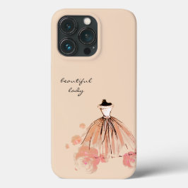 Funda Para iPhone 13 Pro Flores y vestimenta elegantes y modernas de color 