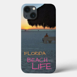 Funda Para iPhone 13 Florida Beach tarde por la noche con un hombre en 