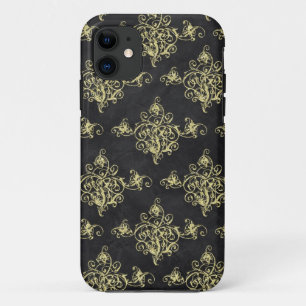 title_seo2 Florish iPhone de Purpurina negro y oro asiático