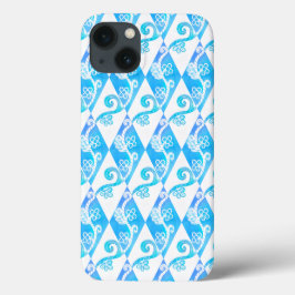 Funda Para iPhone 13 Florituras de encaje con patrón de diamante griego
