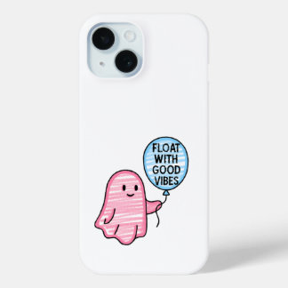 Funda Para iPhone 15 Flota con buenos vibraciones diseño lindo boo