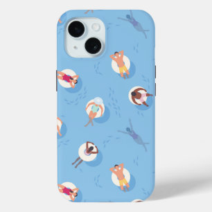 Funda Para iPhone 15 Flotando en el patrón del río perezoso