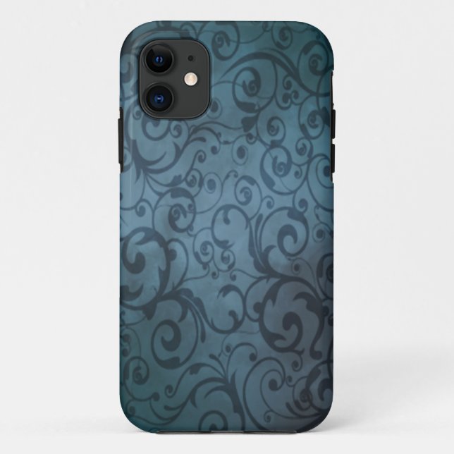 Funda De Case-Mate Para iPhone Flourish azul (Reverso)