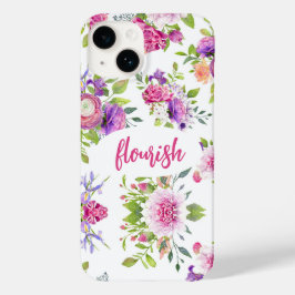 Funda Para iPhone 14 De Case-Mate Flourist Pink Purple Elegant Floral Watercolor