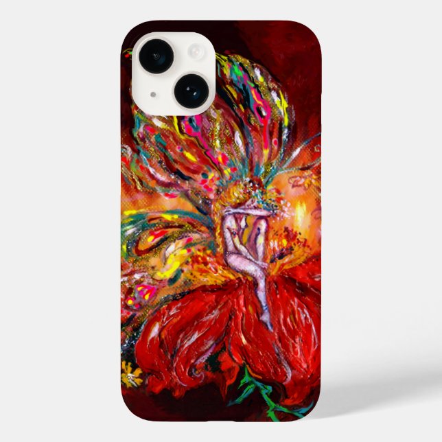 Funda De Case-Mate Para iPhone FLOWER FAIRY IN RED / Fantasy Floral (Reverso )