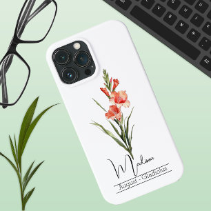 Funda Para iPhone 13 Pro Max Flower Month Nacimiento August Gladiolus