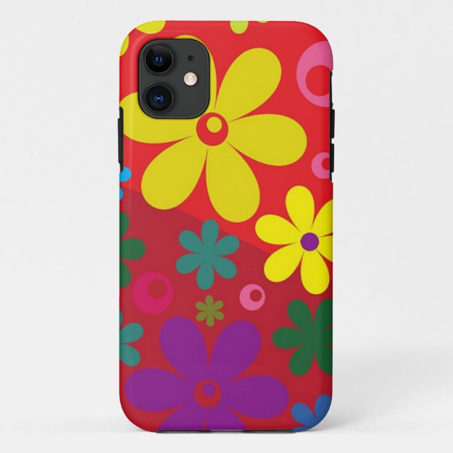 Funda De Case-Mate Para iPhone Flower power en rojo (Reverso)