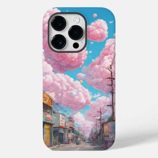 Funda De Case-Mate Para iPhone Fluffy Cotton Candy Sky (Reverso )