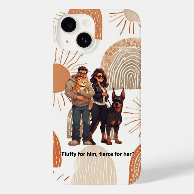 Funda De Case-Mate Para iPhone "Fluffy for him, fierce for her." (Reverso )