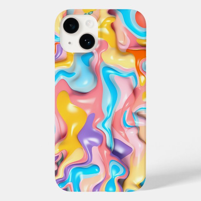 Funda De Case-Mate Para iPhone Fluido abstracto plástico pastel (Reverso )