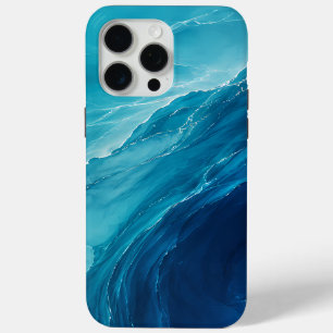 Funda Para iPhone 15 Pro Max Flujo de Océano Turquesa de Lujo