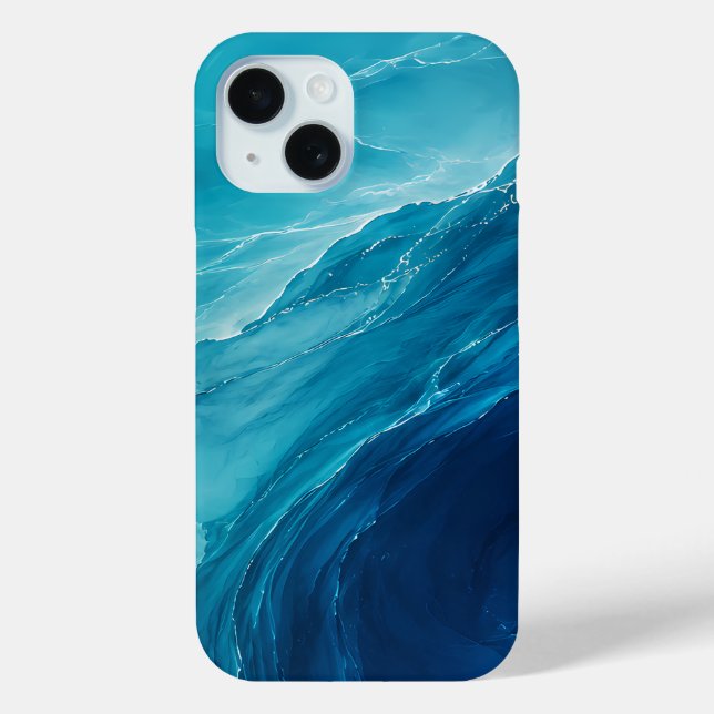 Funda De Case-Mate Para iPhone Flujo de Océano Turquesa de Lujo (Reverso )