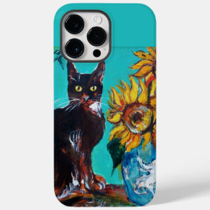 Funda Para iPhone 14 Pro Max De Case-Mate FLUJOS CON GATO NEGRO EN TURQUÍA AZUL Funda-M