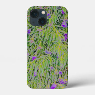FUNDA PARA iPhone 13 MINI FLUJOS DE PURPLE EN CASCADA EN MEDIO DE LA FOLIAGE