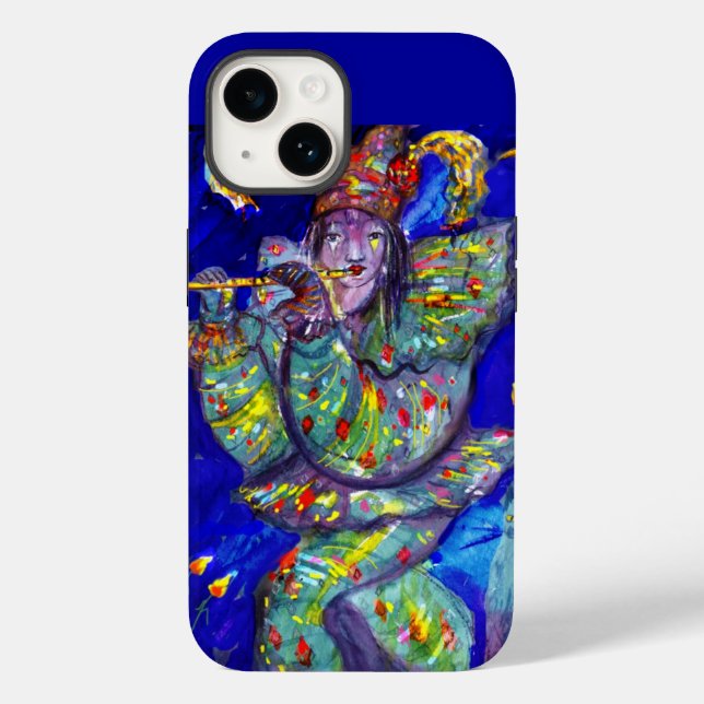 Funda De Case-Mate Para iPhone FLUTISTA EN AZUL / Noche de Carnaval veneciana (Reverso )