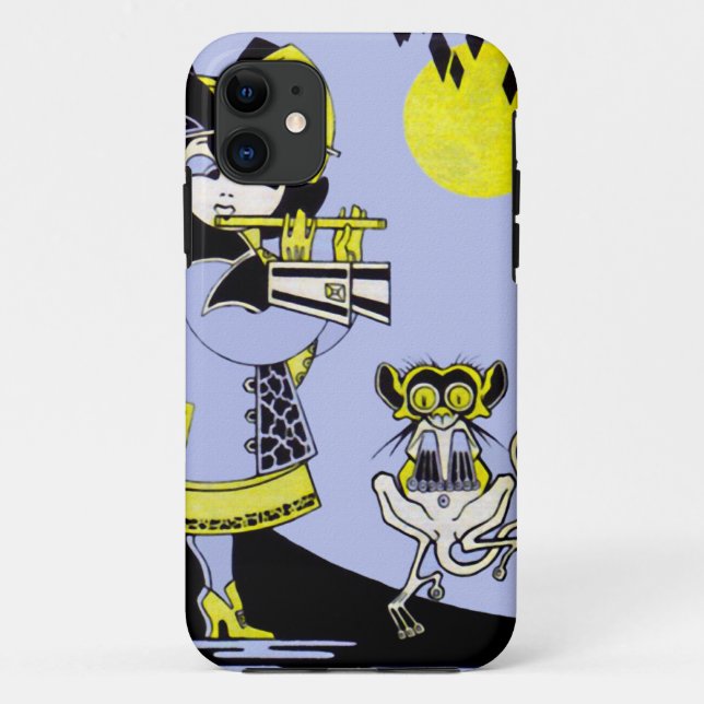 Funda De Case-Mate Para iPhone Flutista y el mono (Reverso)